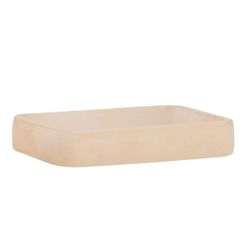 Jabonera de poliresina en beige, 13 x 9,5 x 2,5 cm | Nácar