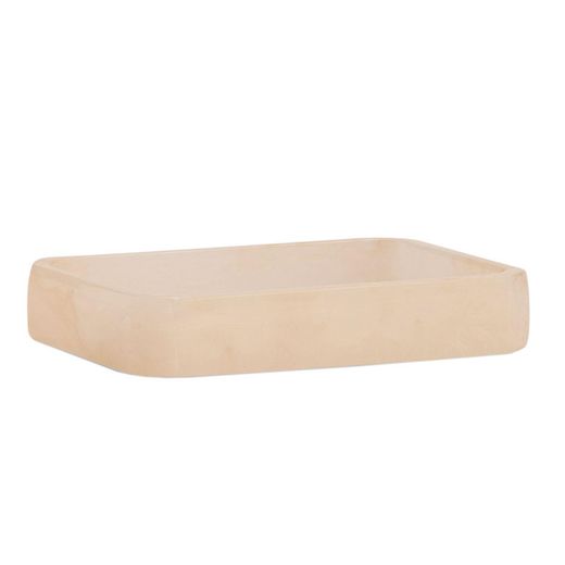 Jabonera de poliresina en beige, 13 x 9,5 x 2,5 cm | Nácar