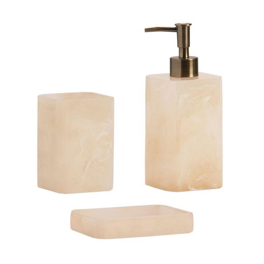 Jabonera de poliresina en beige, 13 x 9,5 x 2,5 cm | Nácar