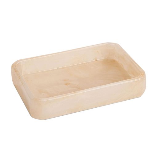 Jabonera de poliresina en beige, 13 x 9,5 x 2,5 cm | Nácar