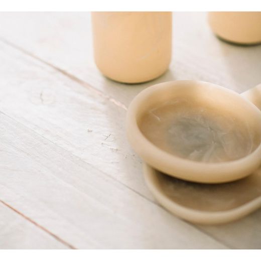 Pink marble effect bathroom set, 4 pieces | Cloudy