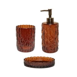 Jabonera de vidrio en marrón, 14 x 9,5 x 3 cm | Vintage