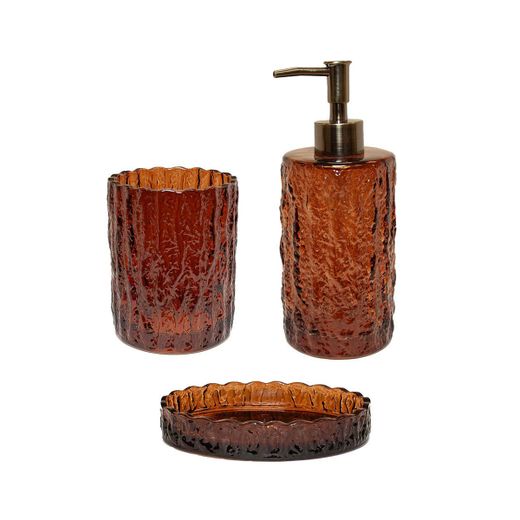 Jabonera de vidrio en marrón, 14 x 9,5 x 3 cm | Vintage