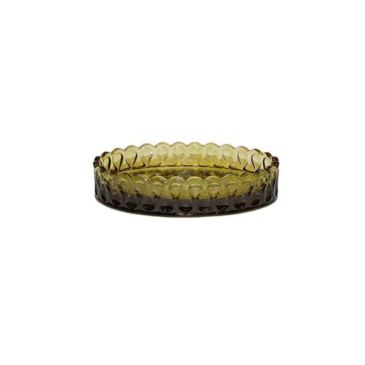Jabonera de vidrio en verde, 14,5 x 9,5 x 3 cm | Pear