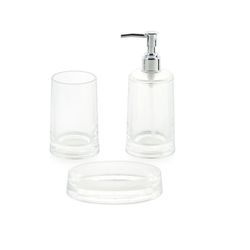 Set da bagno trasparente, 4 pezzi