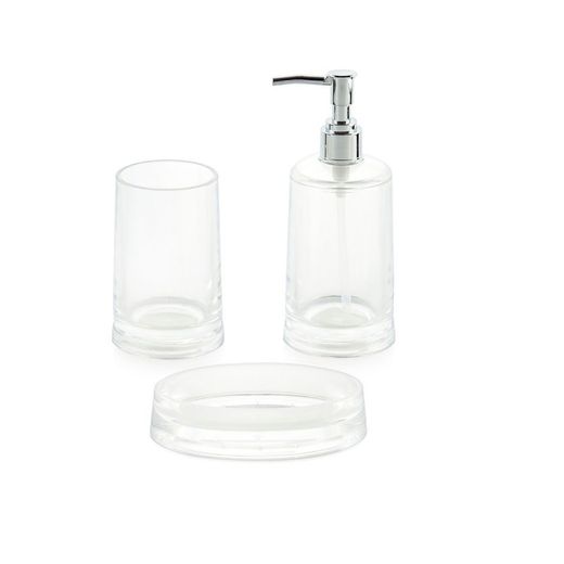 Set da bagno trasparente, 4 pezzi
