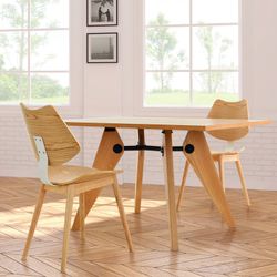 Chaise JAN en frêne naturel et structure en métal naturel, 53 x 52,5 x 83,5 cm