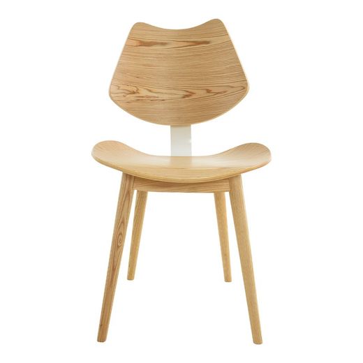 Chaise JAN en frêne naturel et structure en métal naturel, 53 x 52,5 x 83,5 cm