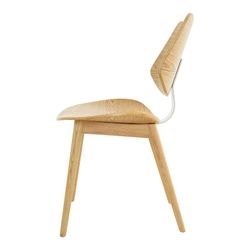 Chaise JAN en frêne naturel et structure en métal naturel, 53 x 52,5 x 83,5 cm