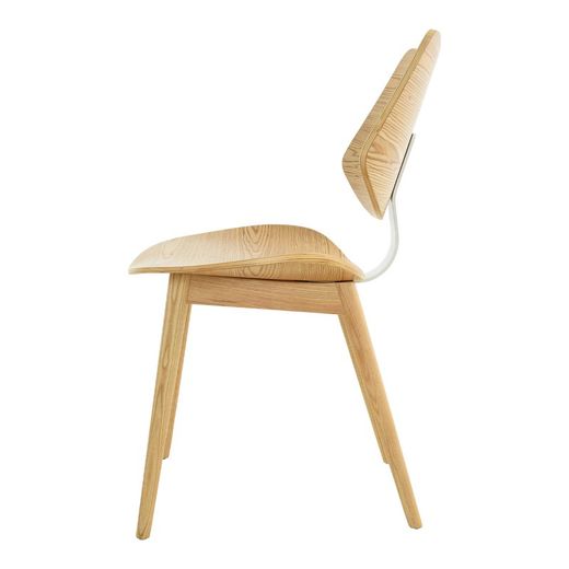 Chaise JAN en frêne naturel et structure en métal naturel, 53 x 52,5 x 83,5 cm