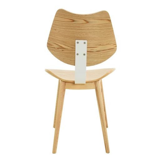 Chaise JAN en frêne naturel et structure en métal naturel, 53 x 52,5 x 83,5 cm