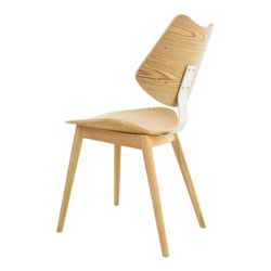 Chaise JAN en frêne naturel et structure en métal naturel, 53 x 52,5 x 83,5 cm