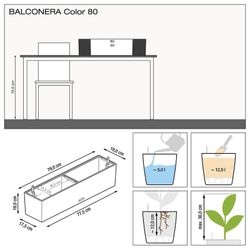 Jardinera con Autorriego Balconera Color 80 Marrón, 79x19x19 cm