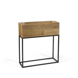 Jardinière en bois et métal, 55 x 21 x 60,5 cm