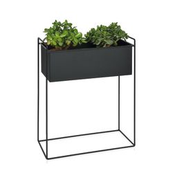 Jardinière en métal noir, 51x24x65cm