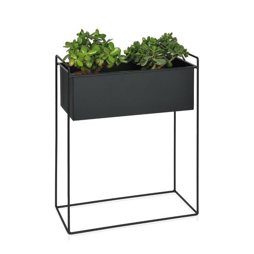 Jardinière en métal noir, 51x24x65cm