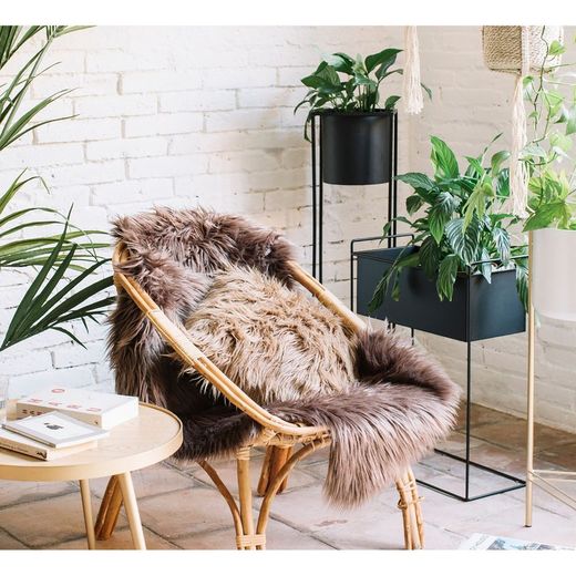 Jardinière en métal noir, 51x24x65cm