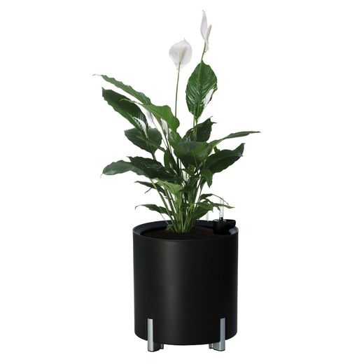 Modulaire hydrant plantenbak rond zwart zilveren poten, Ø40x44 cm