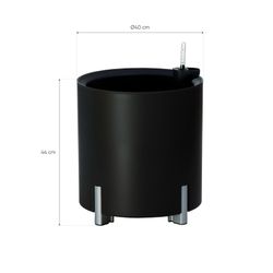 Modulaire hydrant plantenbak rond zwart zilveren poten, Ø40x44 cm