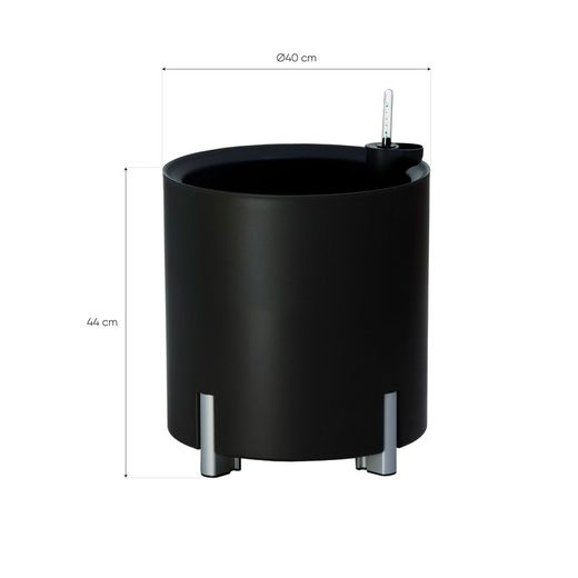 Modulaire hydrant plantenbak rond zwart zilveren poten, Ø40x44 cm