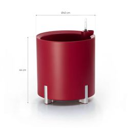 Maceta Modular con Autorriego Mediterránero Roja/Plateada, Ø40x44 cm