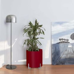 Maceta Modular con Autorriego Mediterránero Roja/Plateada, Ø40x44 cm