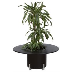 Maceta Modular con Autorriego y Mesa Mediterráneo Negra/Plateada, Ø40x45 cm