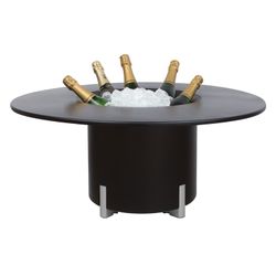 Maceta Modular con Autorriego y Mesa Mediterráneo Negra/Plateada, Ø40x45 cm