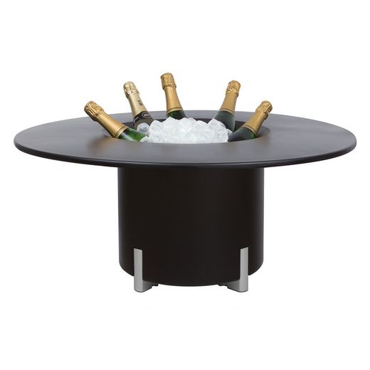 Maceta Modular con Autorriego y Mesa Mediterráneo Negra/Plateada, Ø40x45 cm
