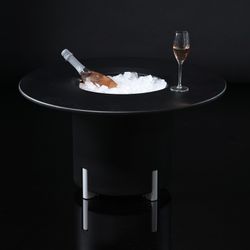 Maceta Modular con Autorriego y Mesa Mediterráneo Negra/Plateada, Ø40x45 cm