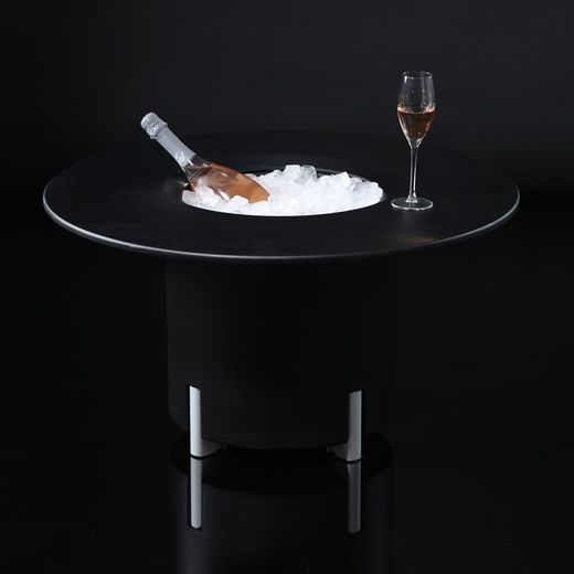 Maceta Modular con Autorriego y Mesa Mediterráneo Negra/Plateada, Ø40x45 cm