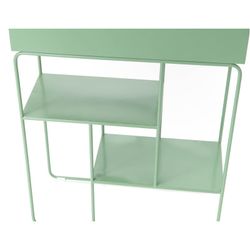 Jardinière/étagère en métal vert, 60x25x80cm
