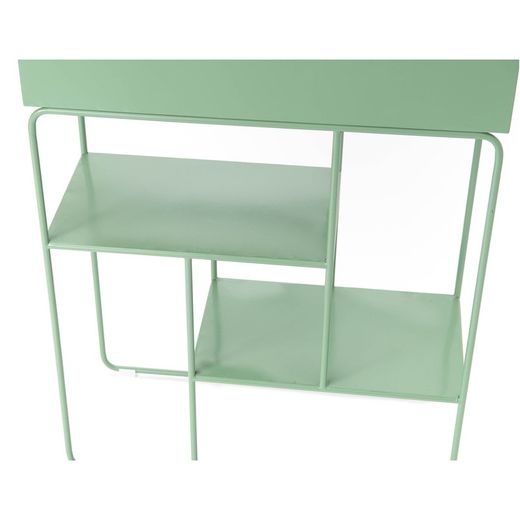 Jardinière/étagère en métal vert, 60x25x80cm