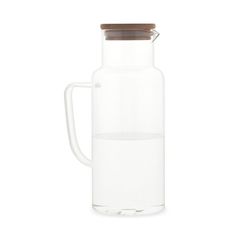 1L Glass / Bamboo Pitcher with lid, Ø9x23cm