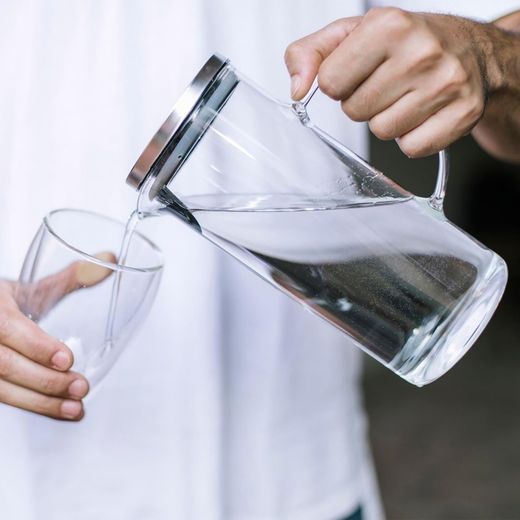 Pichet avec couvercle Verre / Métal 1,5L, 17x9,5x22,5cm