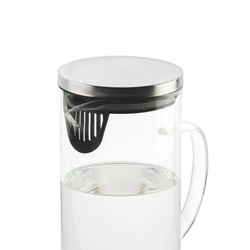 Pichet avec couvercle Verre / Métal 1,5L, 17x9,5x22,5cm