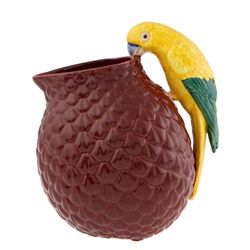 Jarro de faiança em marrom e amarelo, 19,4 x 15,9 x 22,1 cm | Amazonas