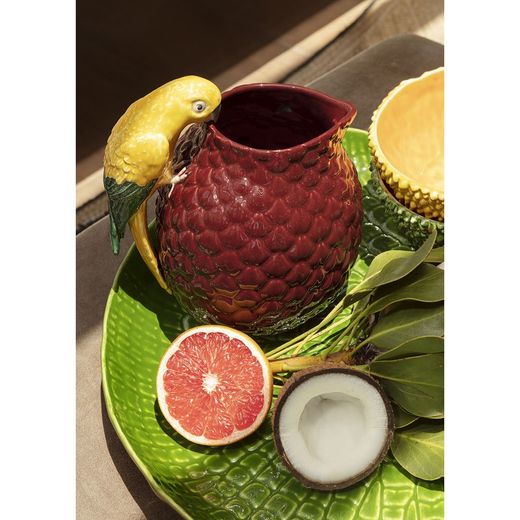 Earthenware jug in maroon and yellow, 19.4 x 15.9 x 22.1 cm | Amazon