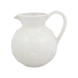 Light grey earthenware jug, 19 x 16 x 19.5 cm | Fantasy