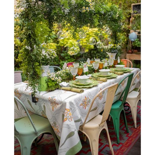 Margarita-Krug aus Steingut in Weiß und Grün, 18 x 15 x 26 cm | Maria Flor