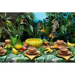 Green jug of green glass, 15.5 x 20 x 22.5 cm | buriti