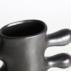Vaso in ceramica nero, 27 x 10 x 30 cm | Glessy
