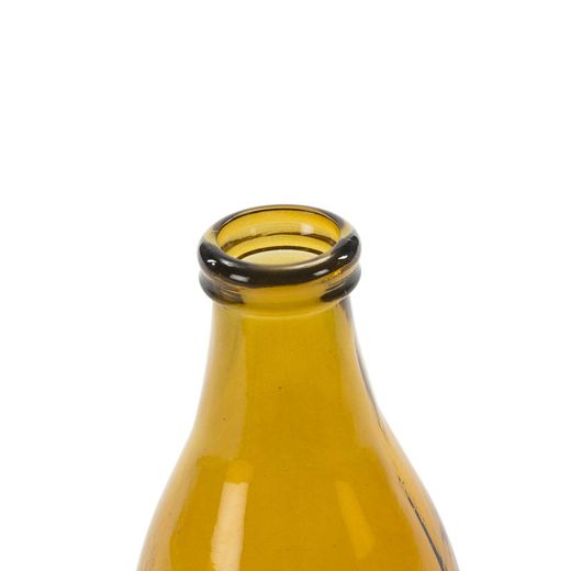 Vase en verre ambré, 14x14x40 cm