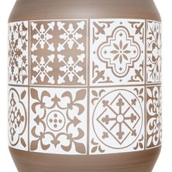 Vaso in vetro blu e beige, 30x17 cm