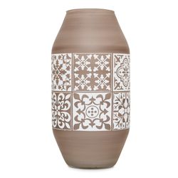 Blue and beige glass vase, 37x17 cm