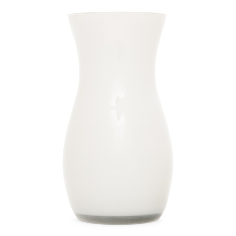 lekkage het spoor oor Witte glazen vaas, 30x16 cm — Qechic