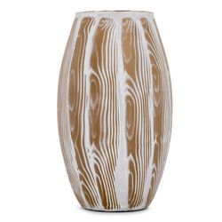 Vaso in vetro bianco e marrone, 30x17 cm