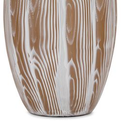 Vaso in vetro bianco e marrone, 30x17 cm