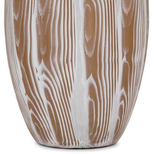 Vaso in vetro bianco e marrone, 30x17 cm