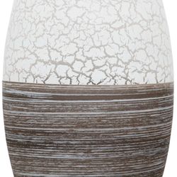 Vaso in vetro bianco e marrone, 30x17 cm